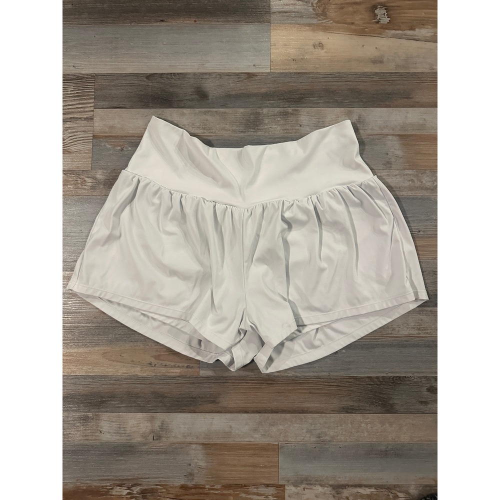 Halara White High Waisted Flowy 2-in-1 Athletic Shorts Women 1X